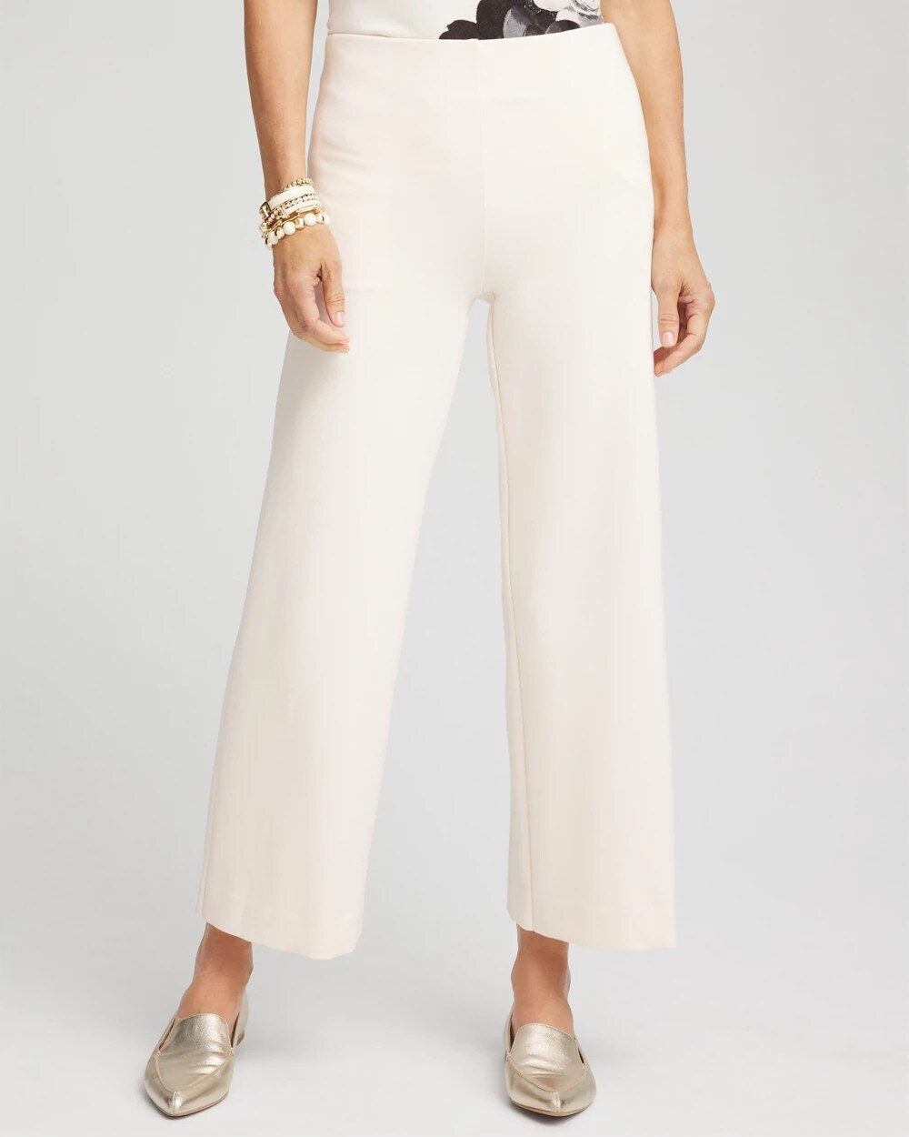 Juliet Ponte Wide Leg Cropped Pants | Chico's